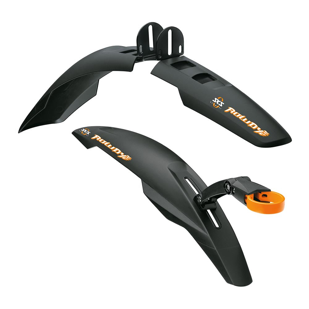 SKS Mudguards: Front and Back for Kids Bikes 20-24 Inch ROWDY SET OF 2 Black