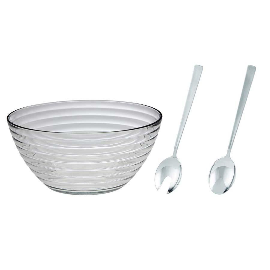 Roesle Salad Set with Glass Salad Bowl and Salad Servers