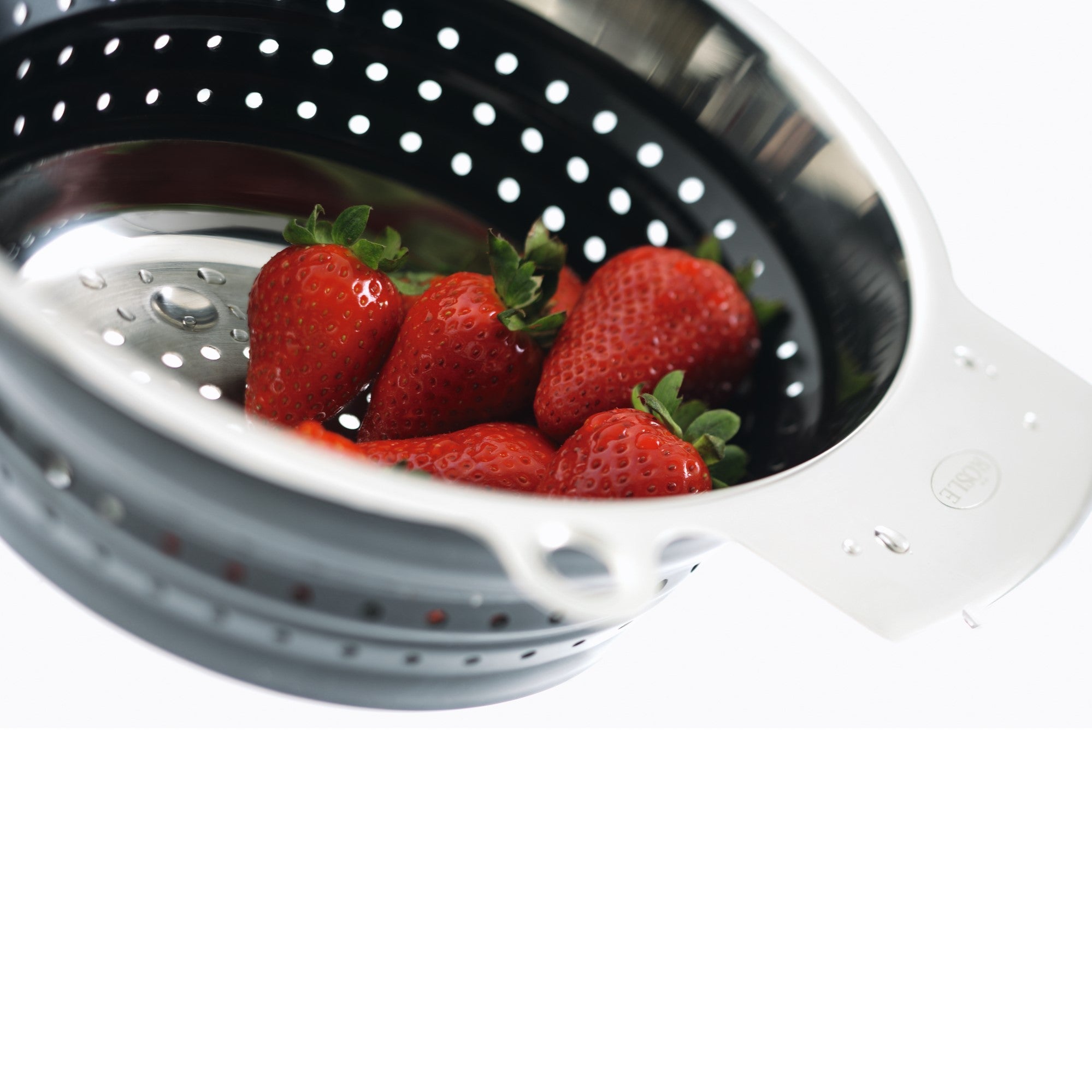 Roesle Collapsible Colander for Easy Storage and Dishwashing 24cm Blac