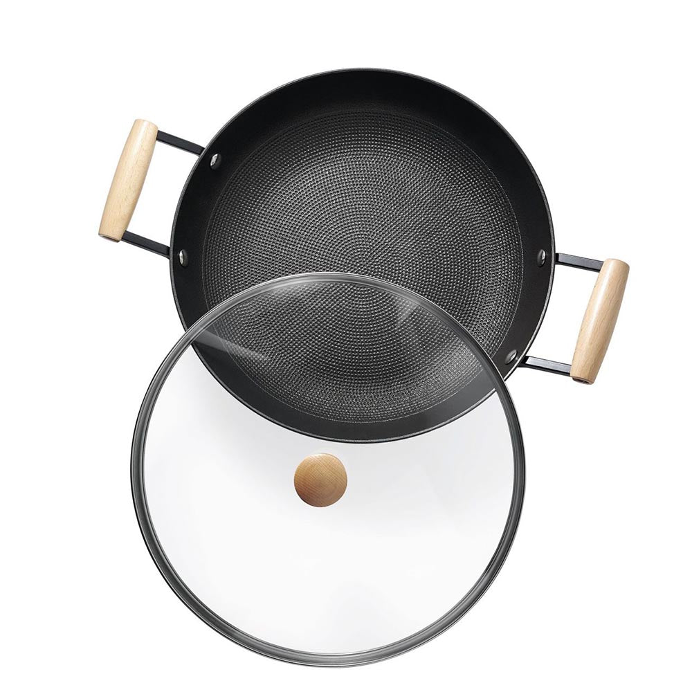 ROHE Iron Serving Pan & Lid Non-Stick "John" - German Brand Quality - 30cm