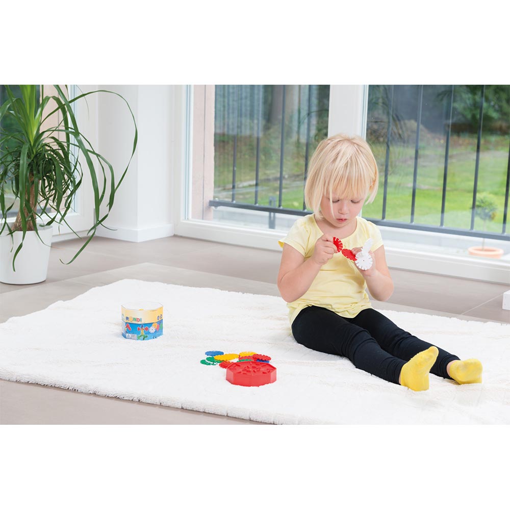LENA 35890 Rondi - 55 Pezzi Costruzioni Rotondi In Secchiello 25 Cm – 2+ Anni