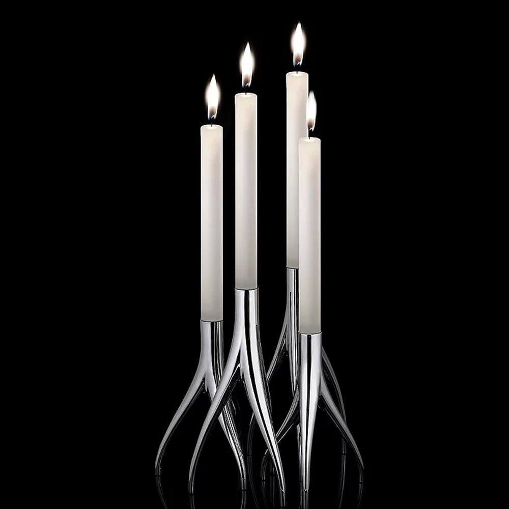 Vagnbys Mangrove Candlestick Silver 23cm