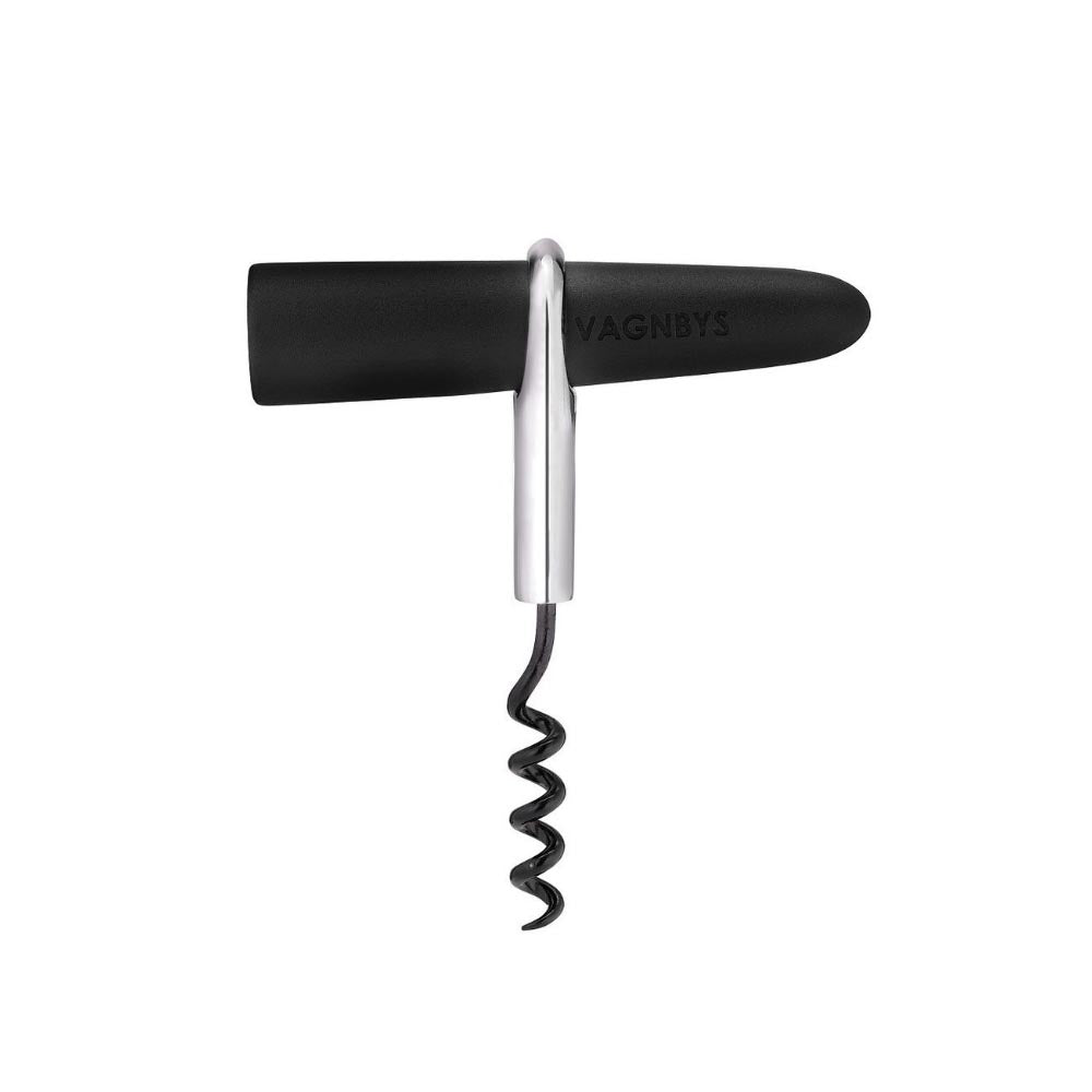 VAGNBYS Corkscrew and Wine Stopper 2-in-1 Wine Key - Black and Silver