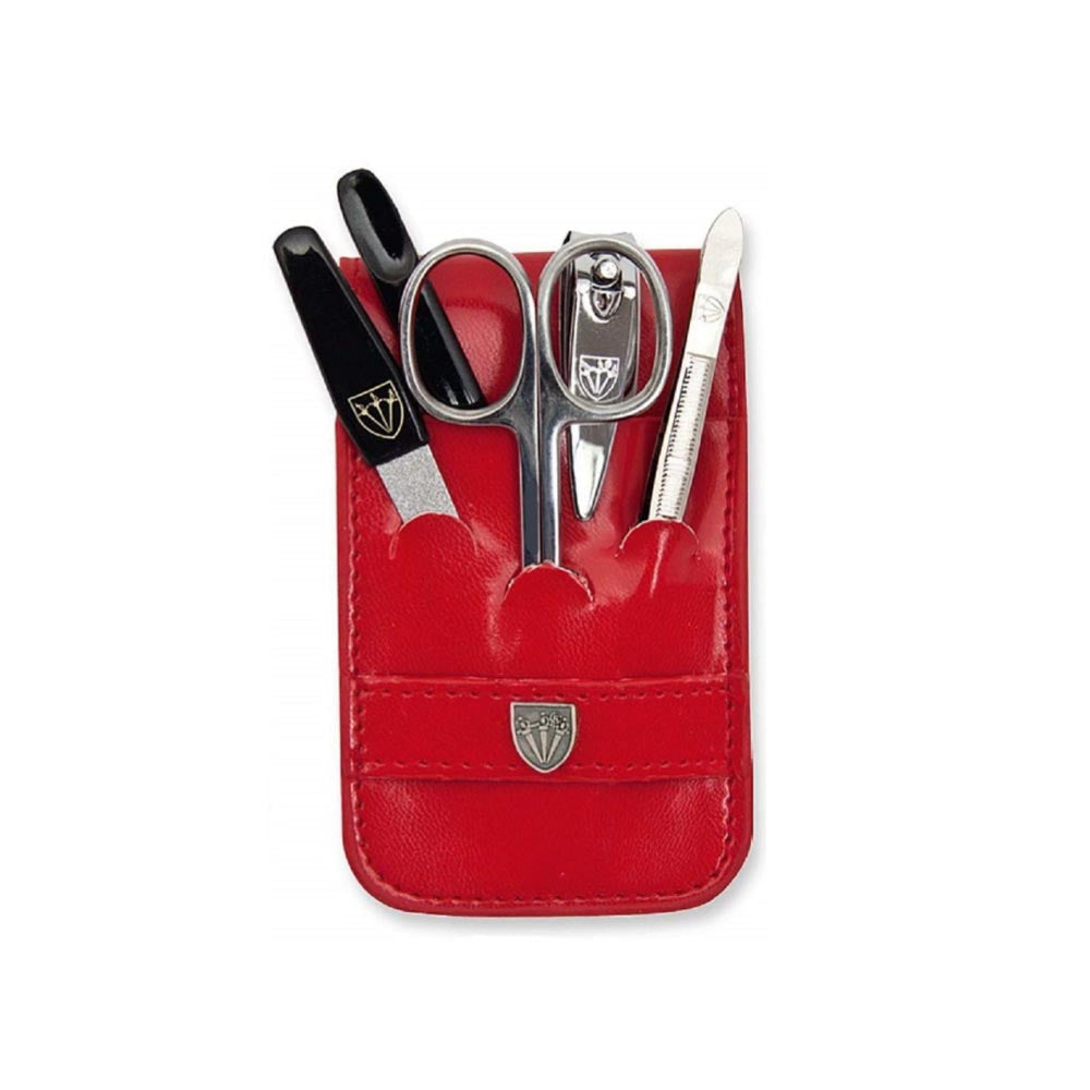 Kellermann Manicure Set Faux Leather Premium Red Case 58831 F N 5 Piece