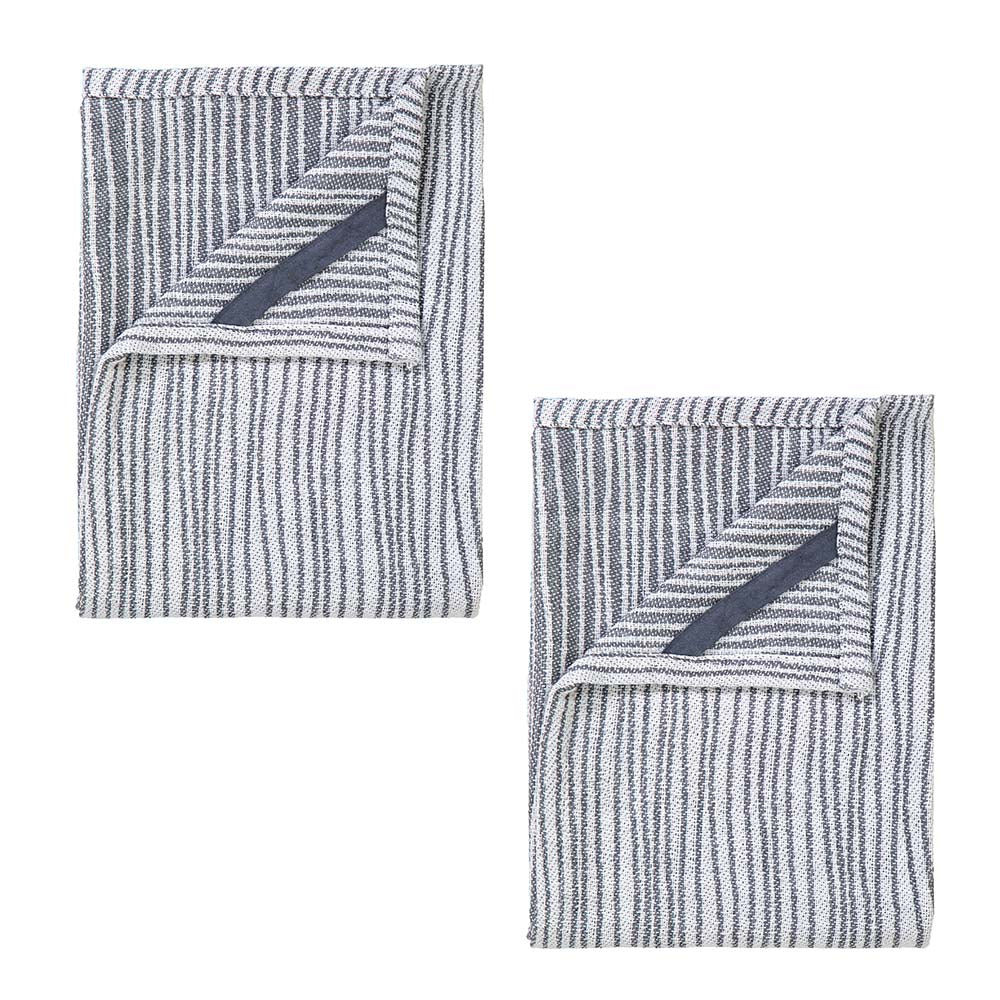 Blomus BELT Set of 2 Tea Towels - Lily White/Gunmetal