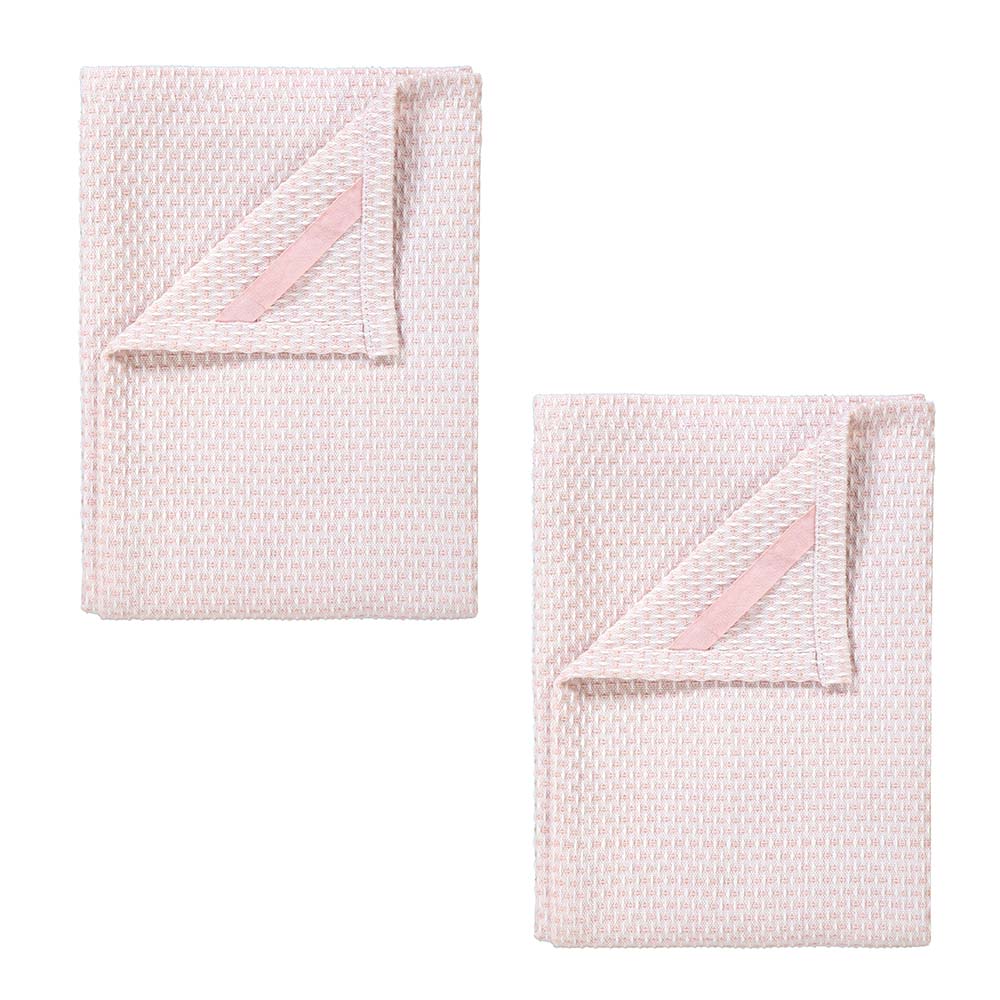Blomus RIDGE Set of 2 Tea Towels - Lily White/Rose Dust