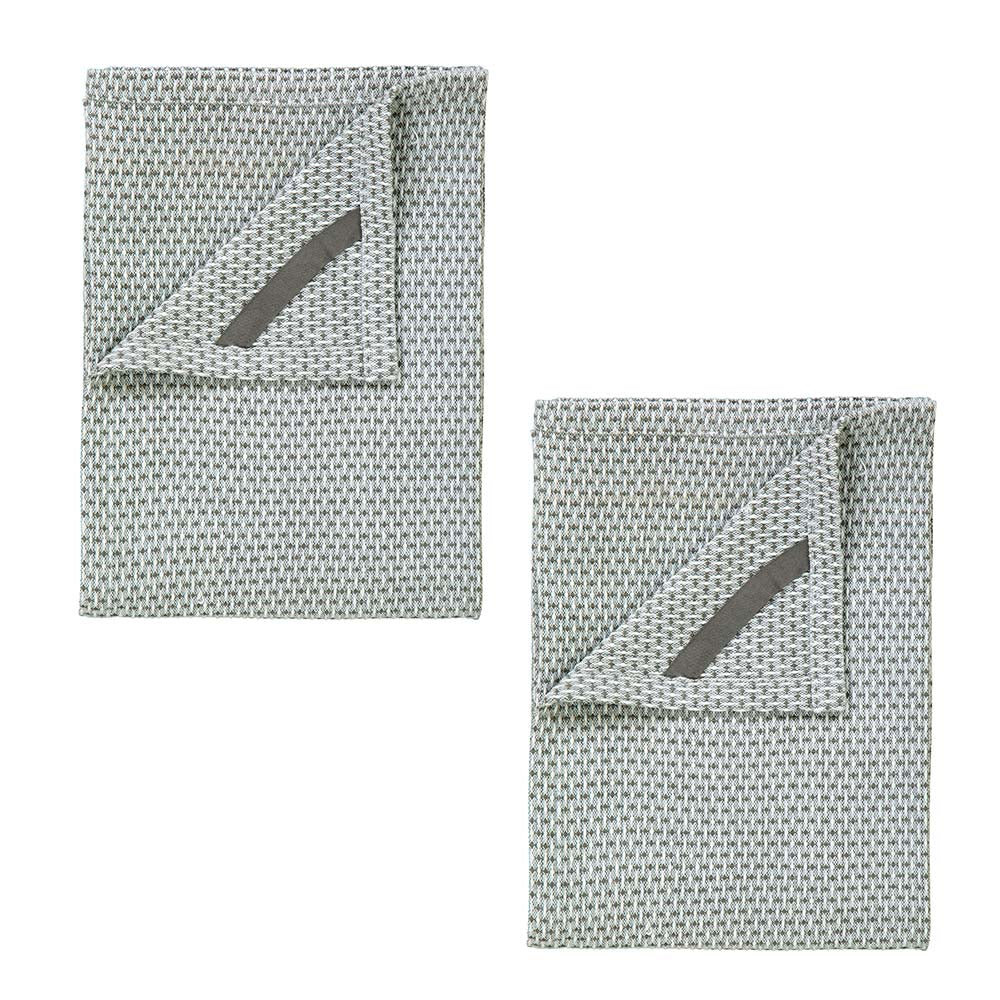 Blomus RIDGE Set of 2 Tea Towels - Lily White/Agave Green