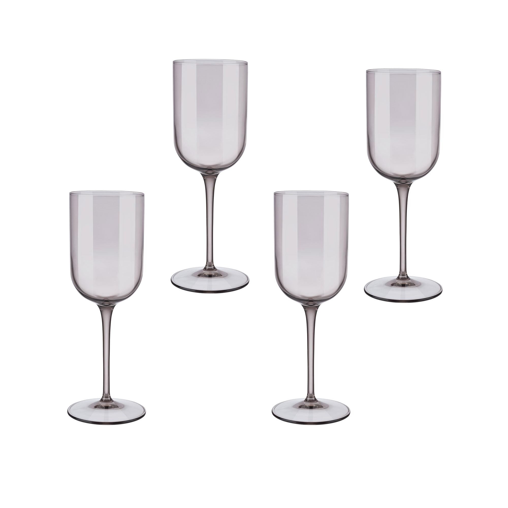 Blomus White Wine Glasses Tinted in Brown-Rose Fungi Fuum - Set of 4