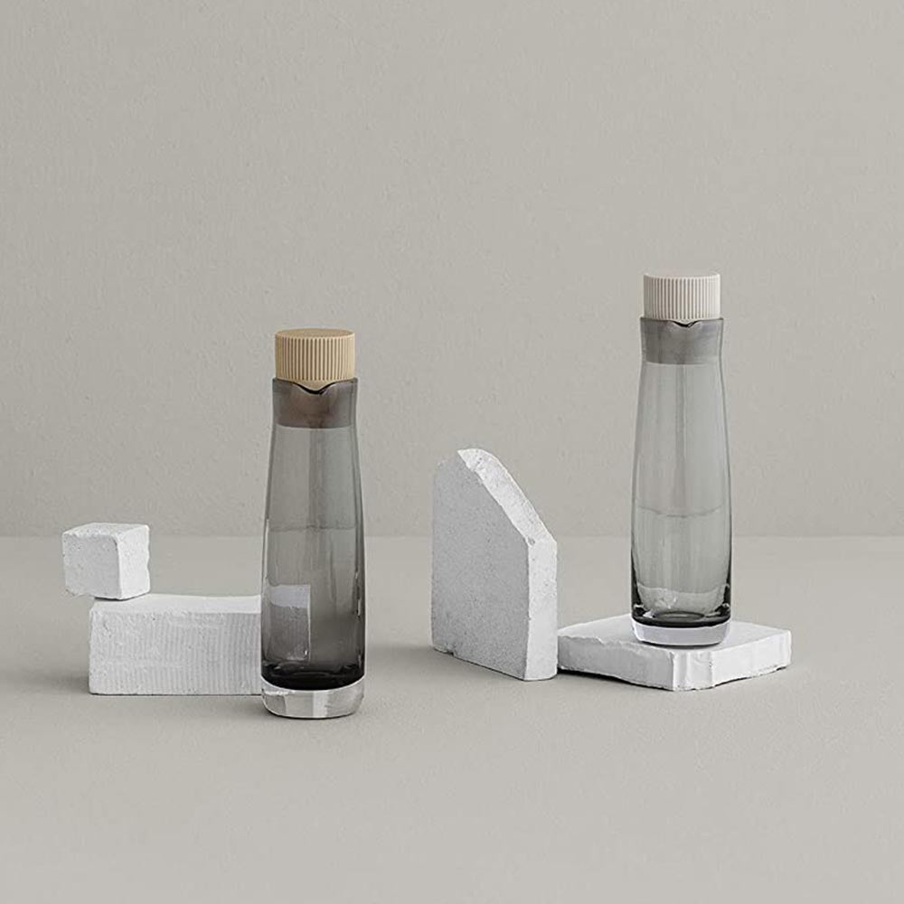 Blomus NOMAD Oil & Vinegar Pourers in Handblown Smokey Glass