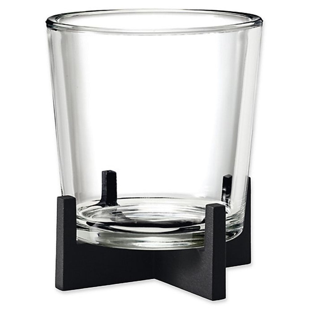 Blomus Candle Holder: Glass on Black Steel Base S NERO 11cm