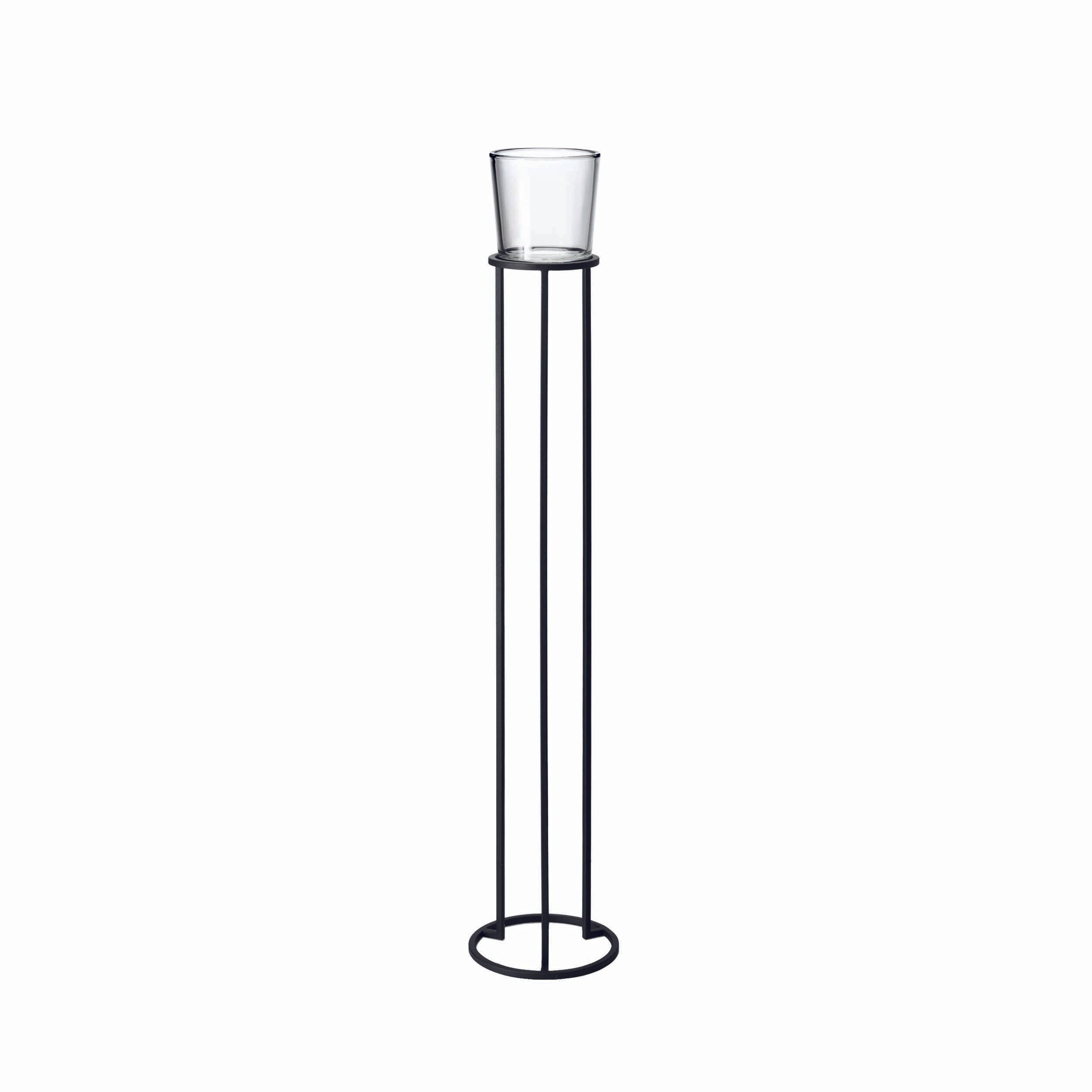 Blomus Candle Holder: Large Glass Holder on Black Steel Frame NERO L 138cm