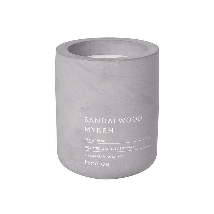Blomus Scented Candle in Container Sandalwood and Myrrh Grey FRAGA Large