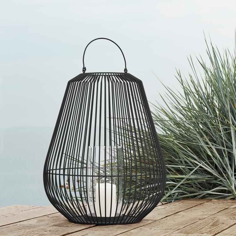 Blomus Lantern - Powder Coated Steel In Black: Large 54x71cm Nidea