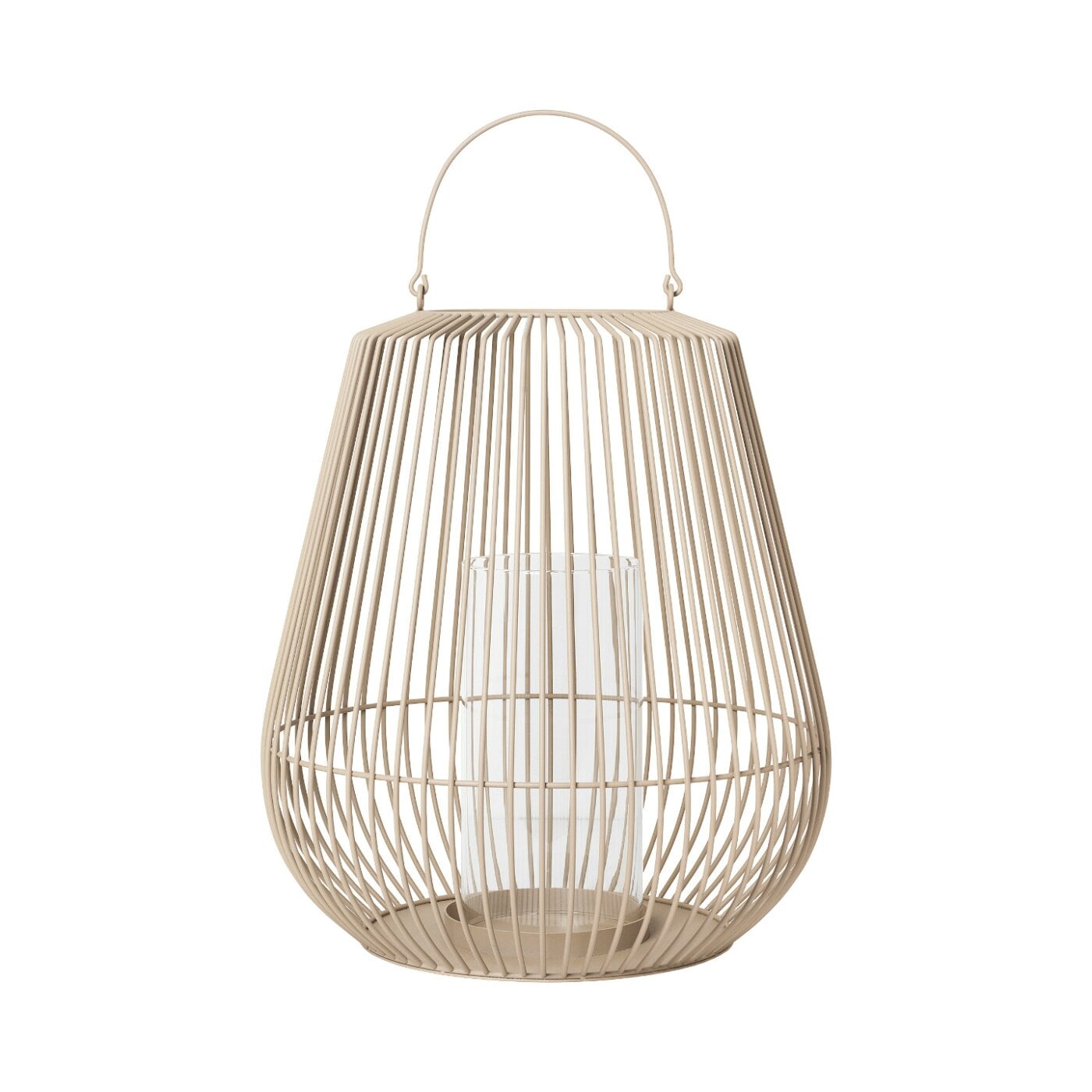 Blomus Lantern - Powder Coated Steel in Sand-Beige: Small 46x53cm Nidea