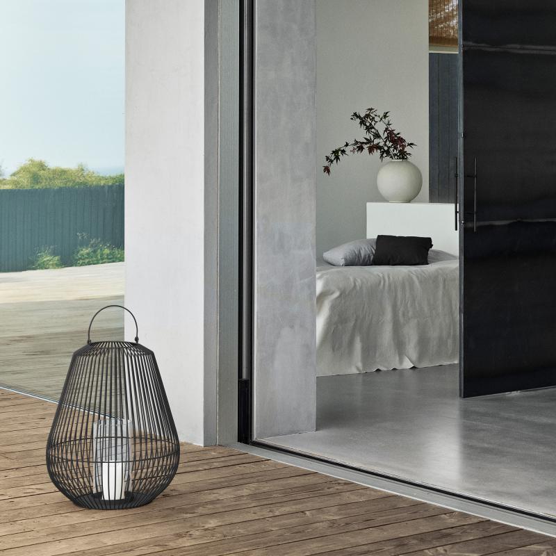 Blomus Lantern - Powder Coated Steel in Steel Grey: Small 46x53cm Nidea