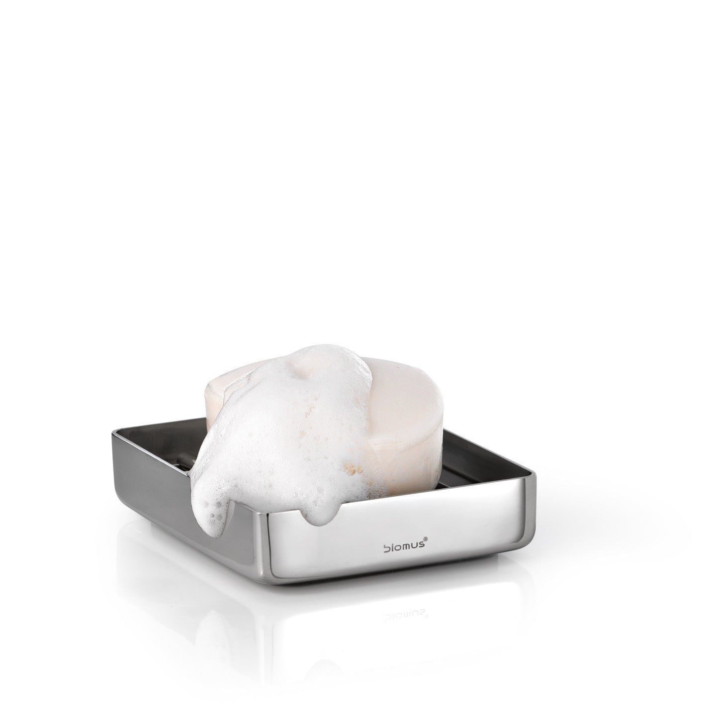 blomus Soap Dish with Drain in Polished Stainless-Steel NEXIO