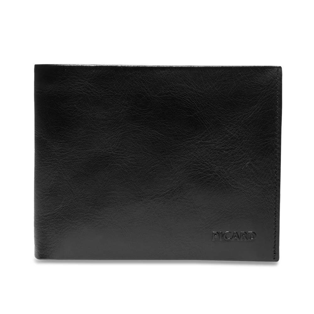 Picard Man's Landscape Apache Cow Leather Wallet - Black