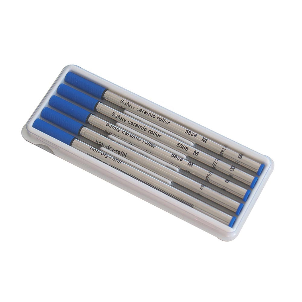 TROIKA Ink Refill for TROIKA Rollerball Pens – Blue Ink (Set of 5)