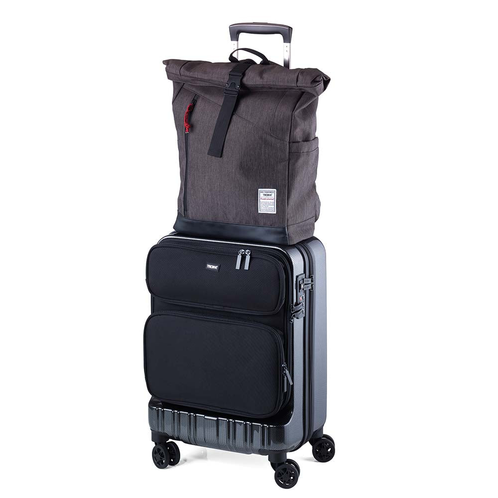 Troika Roll Top Backpack with Metal Snap Closure - Business Rolltop