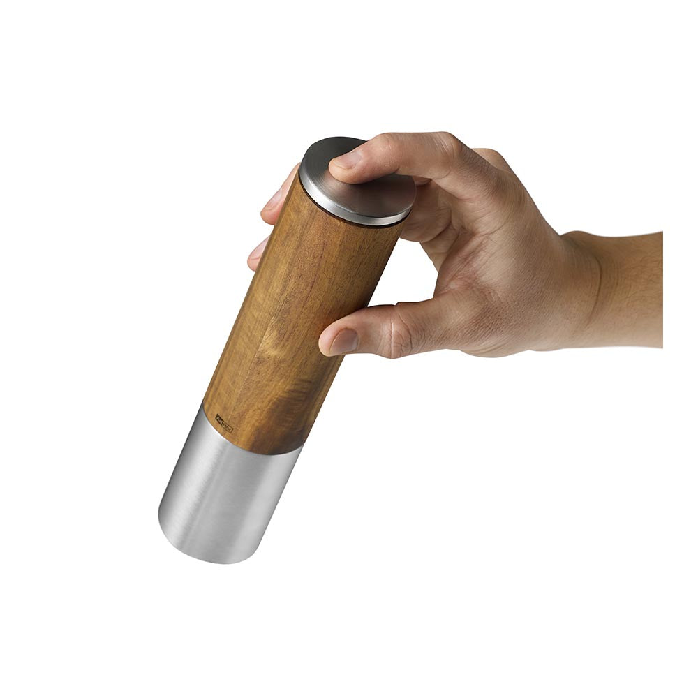 AdHoc Electric Salt or Pepper Grinder in Acacia Wood & Stainless Steel - eMill.5