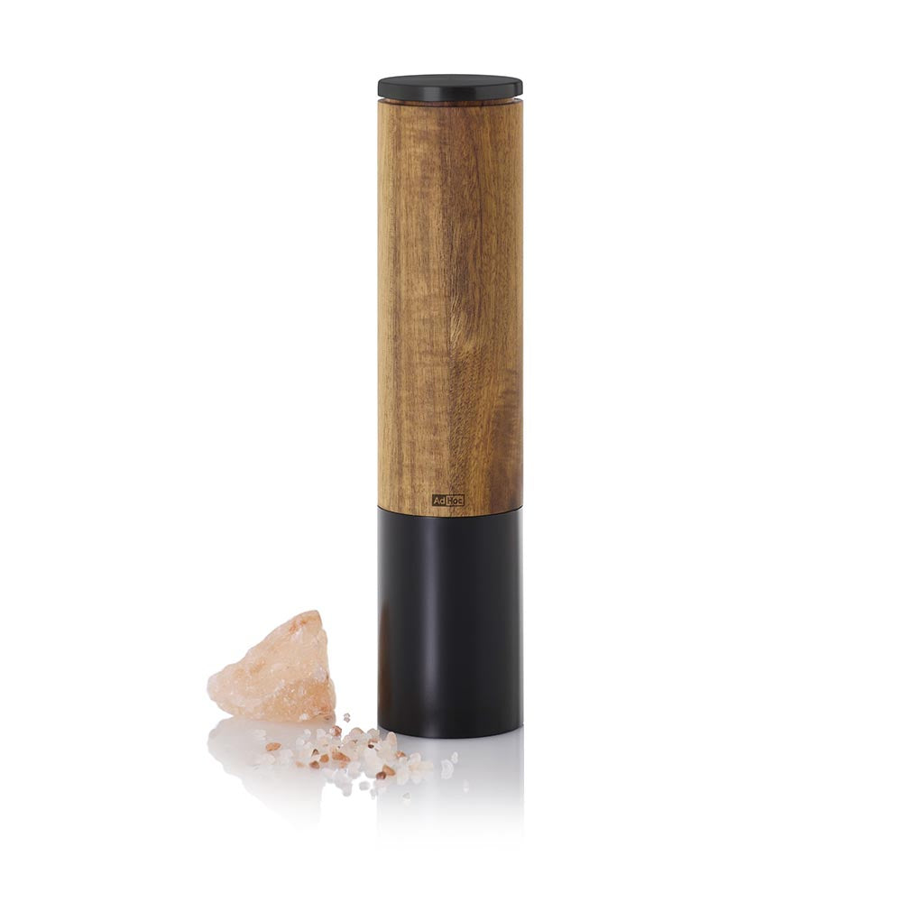 AdHoc Electric Salt or Pepper Grinder in Acacia Wood & Black Stainless Steel - eMill.5