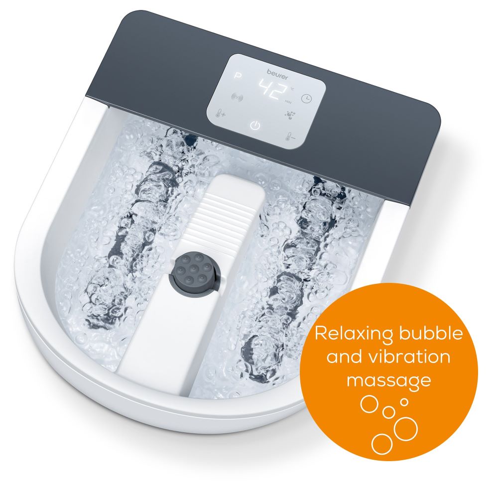 Beurer Foot Spa: Water Heating, Bubbles, Vibration Massage, 3 Temps FB 60