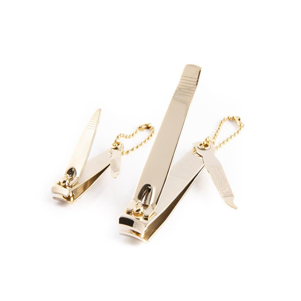 Kellermann Nail Clippers Large and Small - Gold-Plated FU 8129 G - 2 Piece