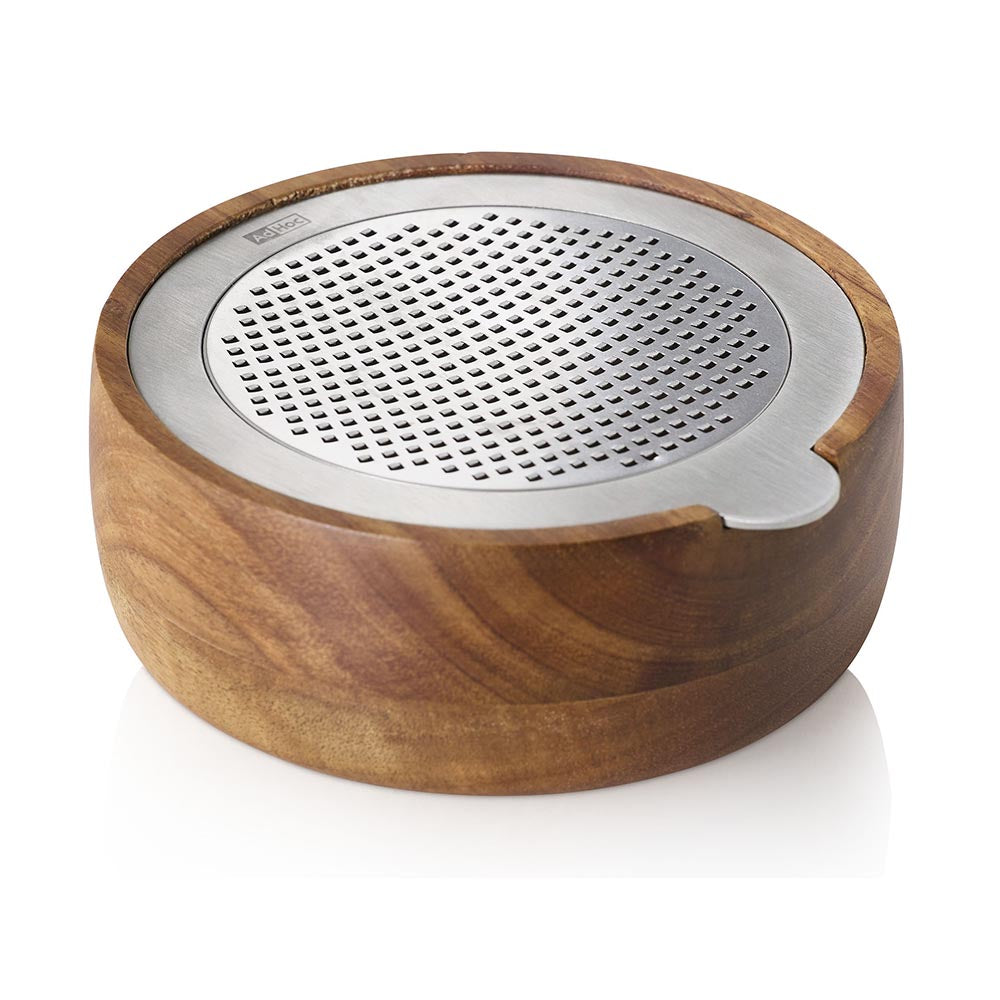 AdHoc Fine Stainless Steel Grater & Acacia Wood Collecting Bowl - CutnServe