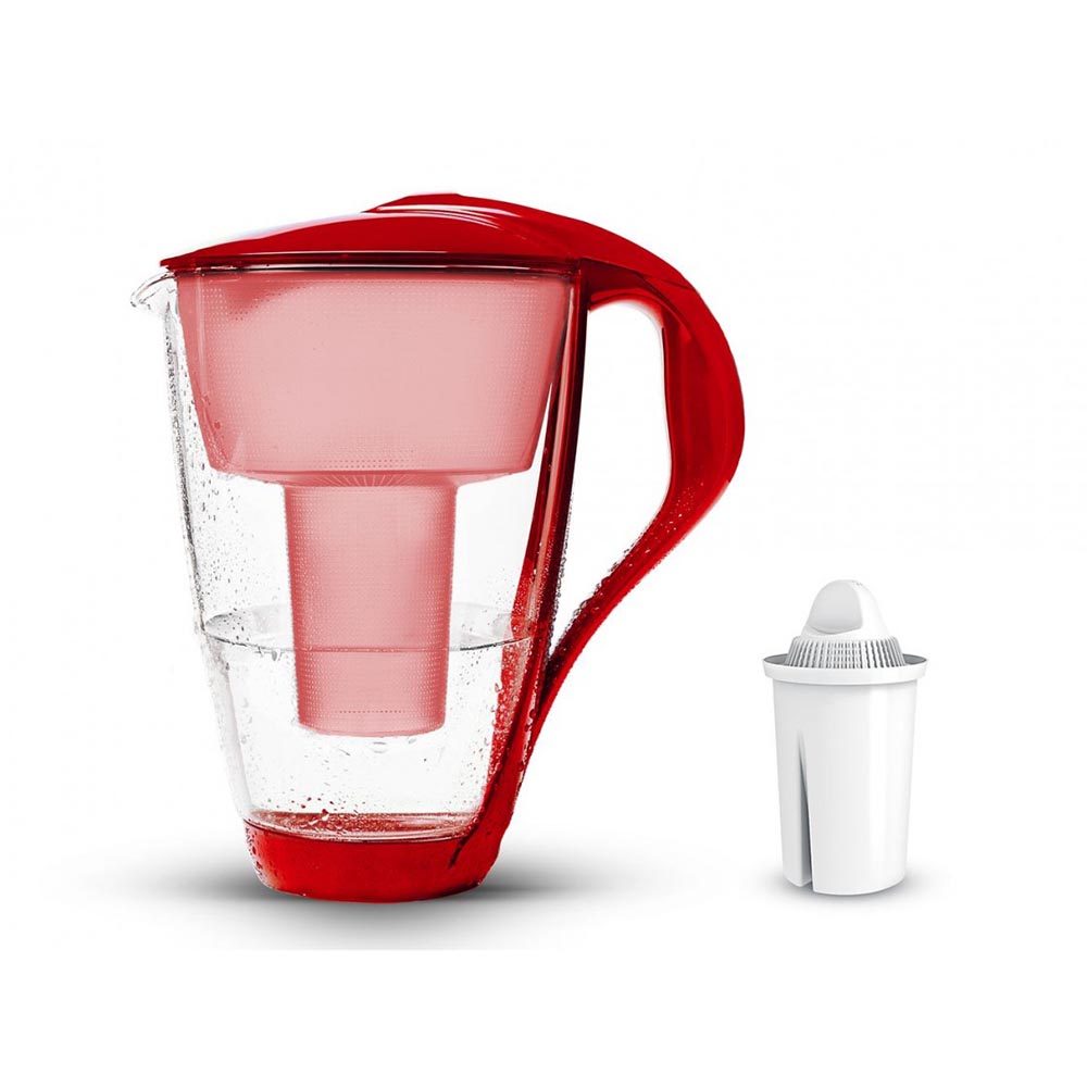 PearlCo Glass Water Filter Jug - Red