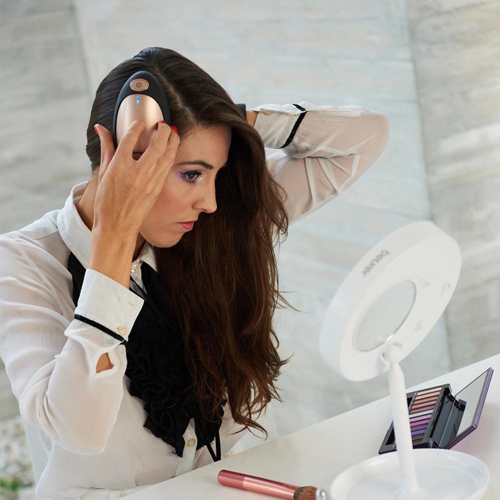 Beurer HT 10 Detangling Brush with Ion Handbag Size  Black Rose