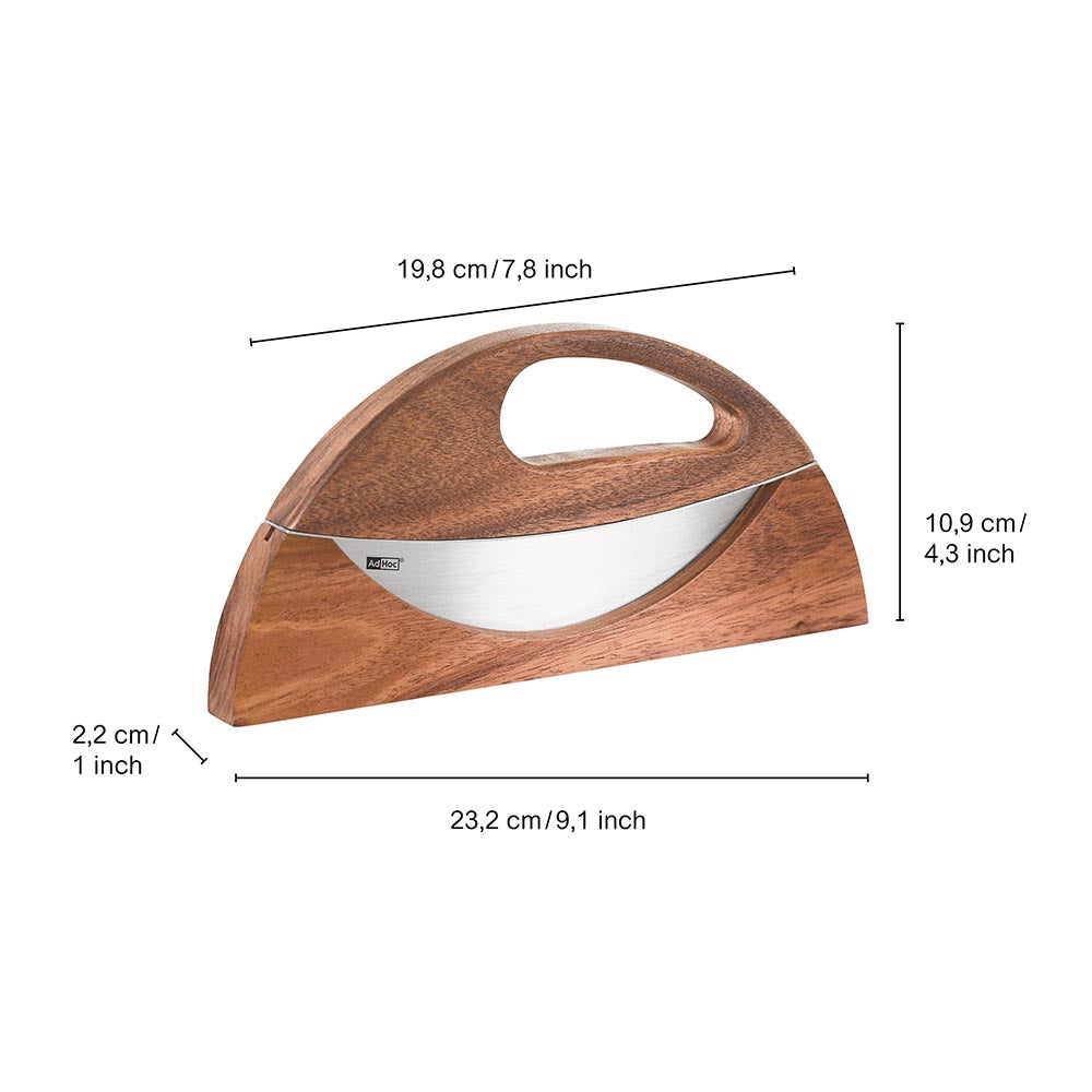 AdHoc Universal Mezzaluna Chopping Knife/Pizza Cutter -WAVE