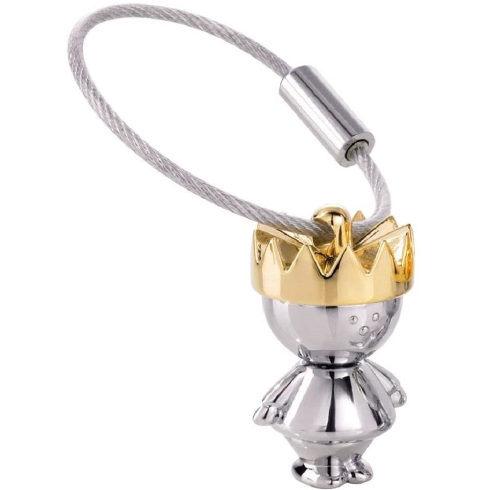 TROIKA Keyring LITTLE KING – Silver and Gold Colours