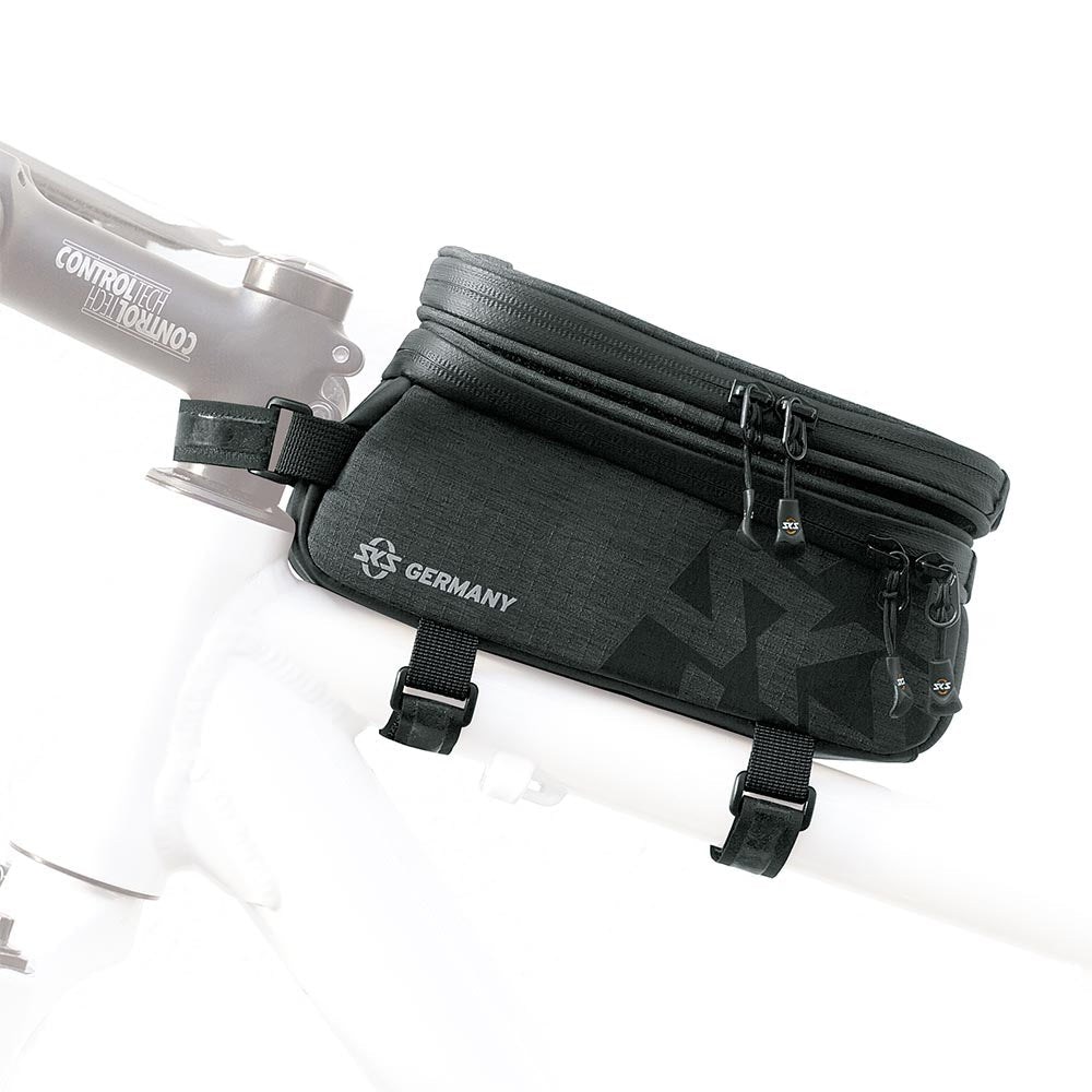 SKS Bike Top Tube Bag with Clear Smartphone Pouch - TRAVELLER SMART Black
