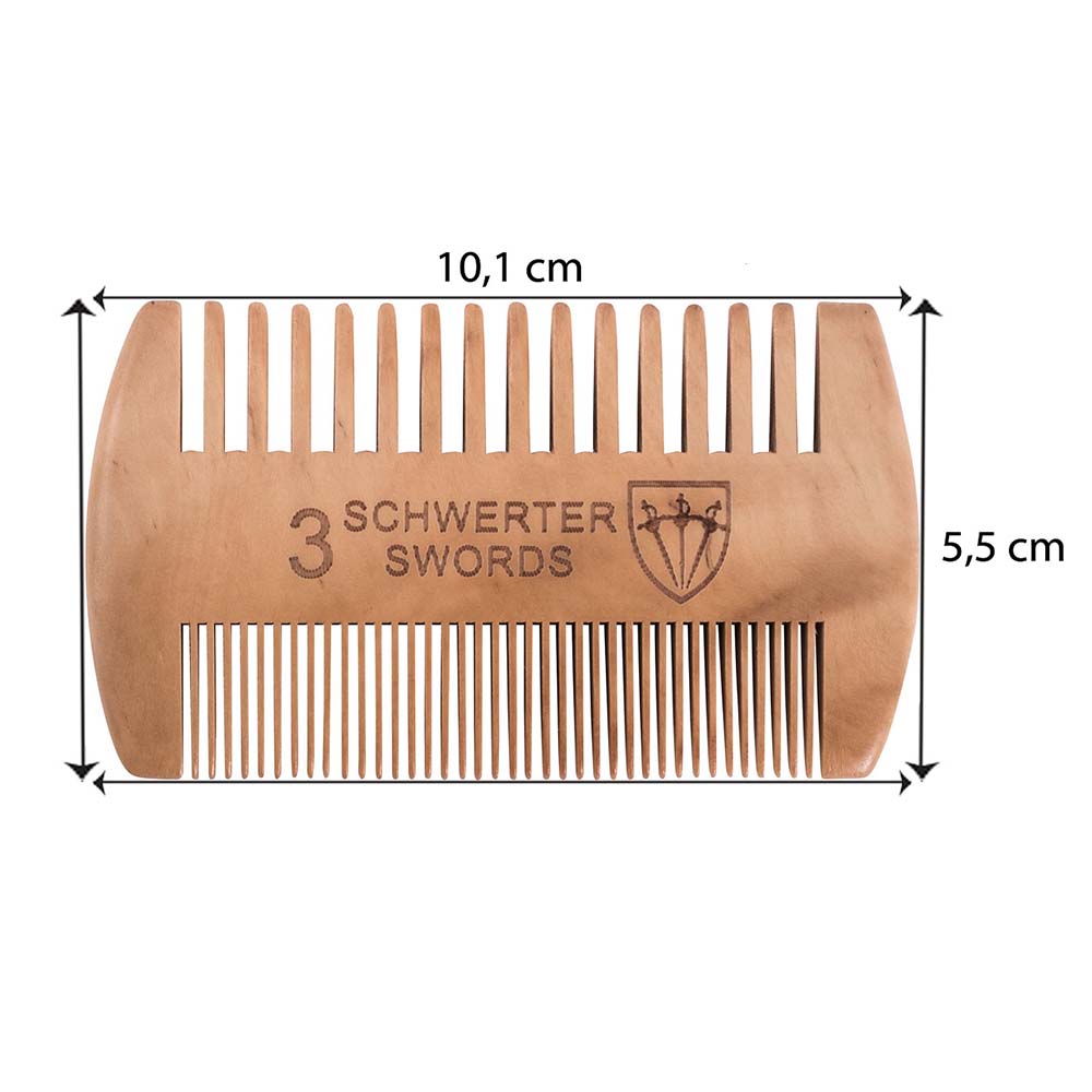 Kellermann 3 Swords Beard Comb (Peach Wood)