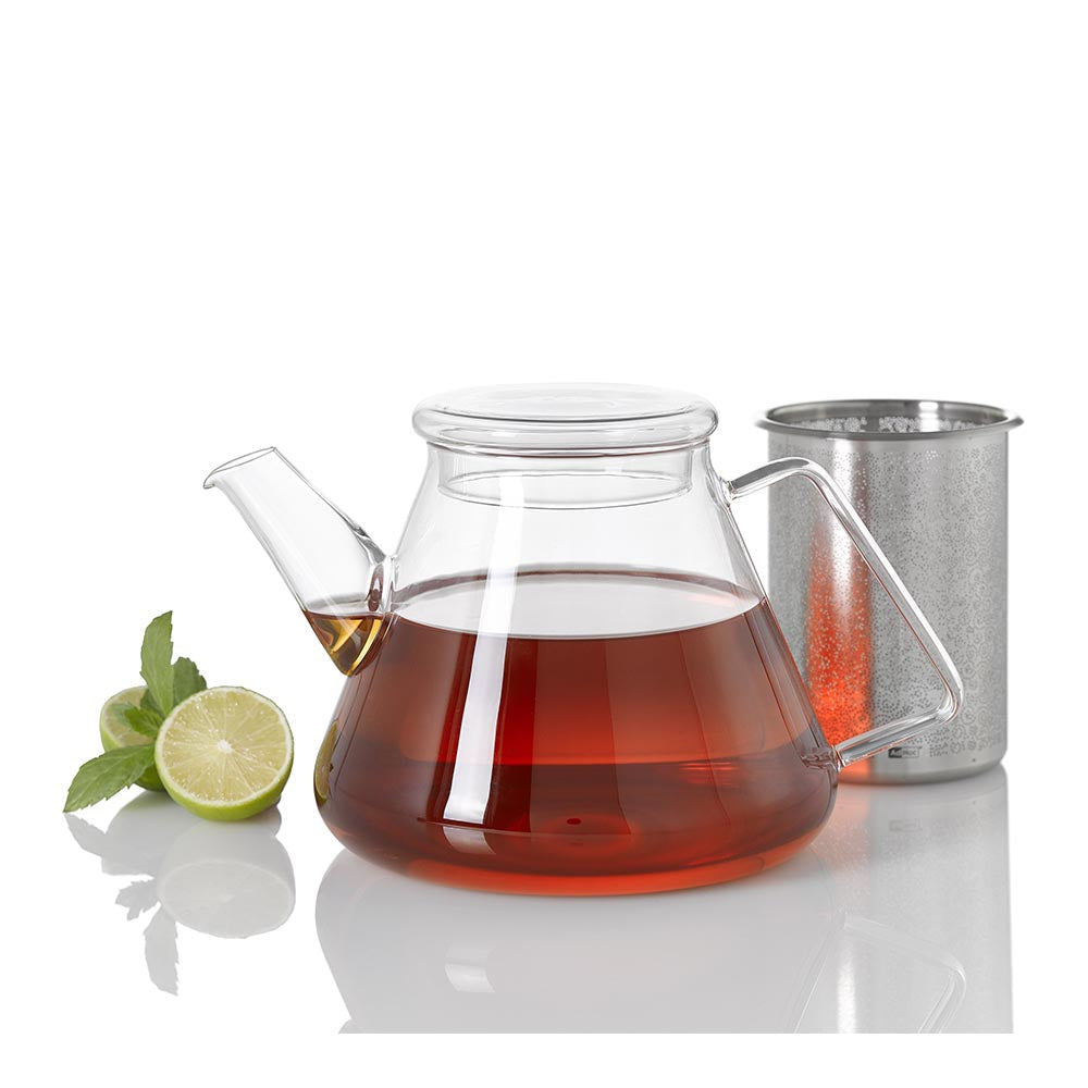 AdHoc Glass Teapot with Integrated Stainless-Steel Strainer 1.5L - ORIENT+