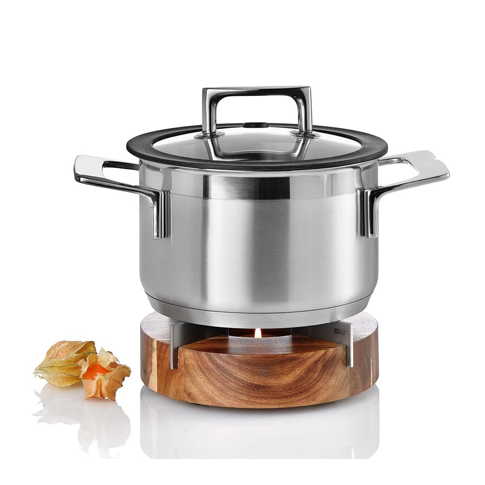 AdHoc Teapot/Food Warmer Acacia Wood and Stainless-Steel - TUTO