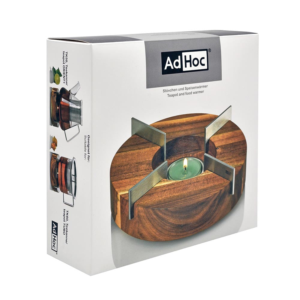 AdHoc Teapot/Food Warmer Acacia Wood and Stainless-Steel - TUTO