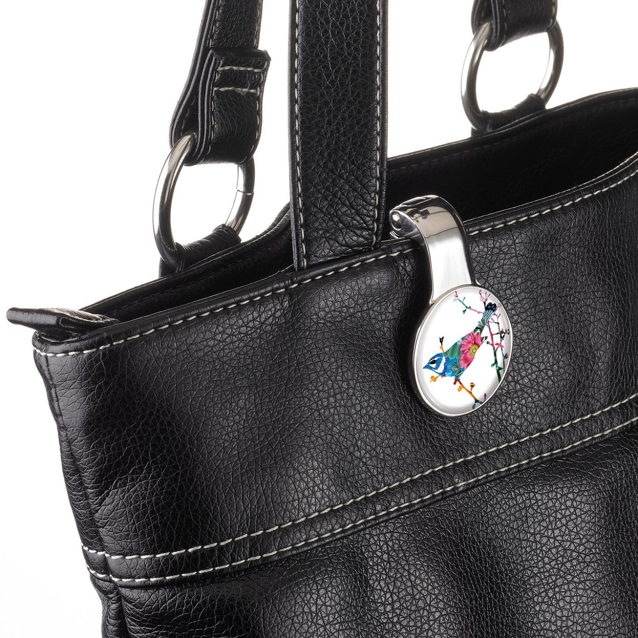 TROIKA Handbag Holder: Table Clip Hook for Bags: Bird on Branch