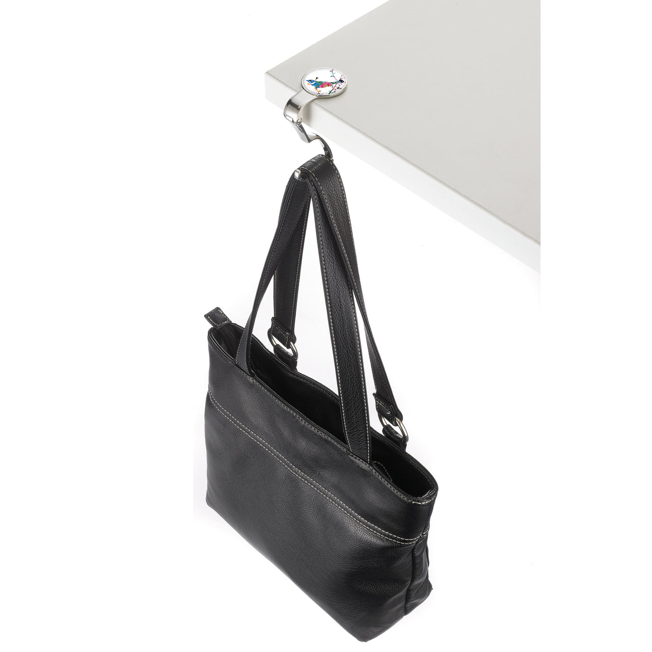 TROIKA Handbag Holder: Table Clip Hook for Bags: Bird on Branch