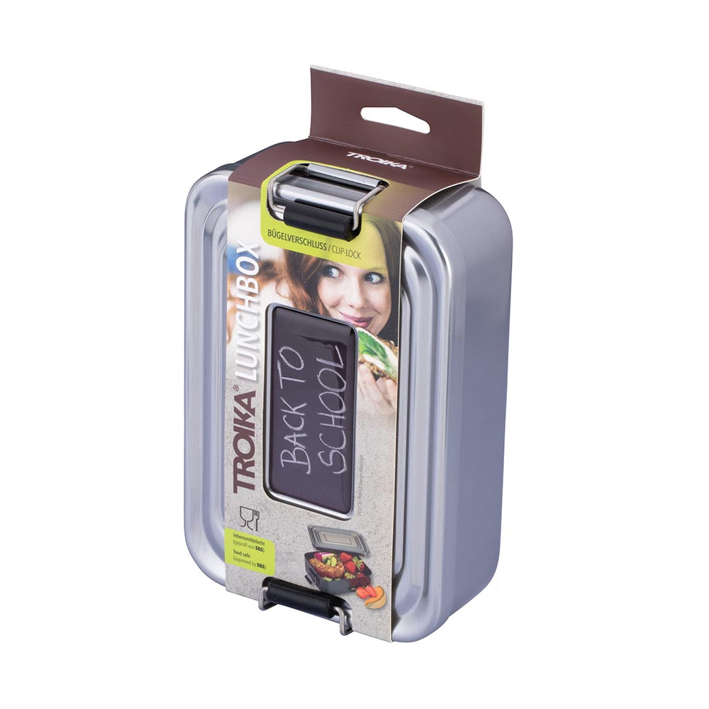 Troika Lunchbox with Clip-Lock Back To School - Aluminium