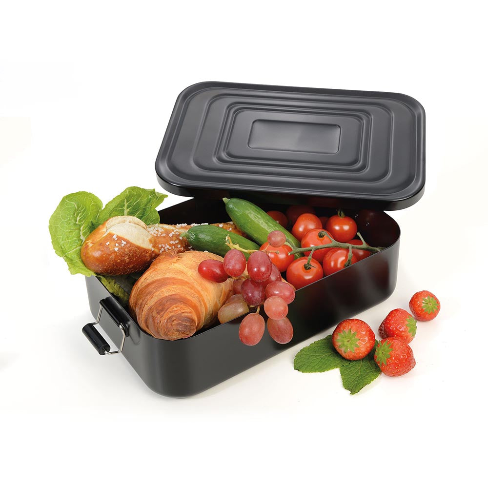 TROIKA Lunchbox XL with Clip-Lock - Aluminium Black