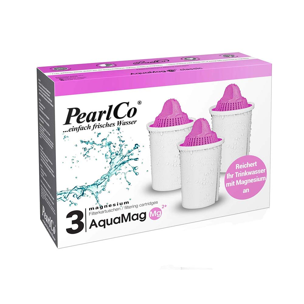 PearlCo Water Filter Cartridge Magnesium CLASSIC Brita Compatible Set of 3