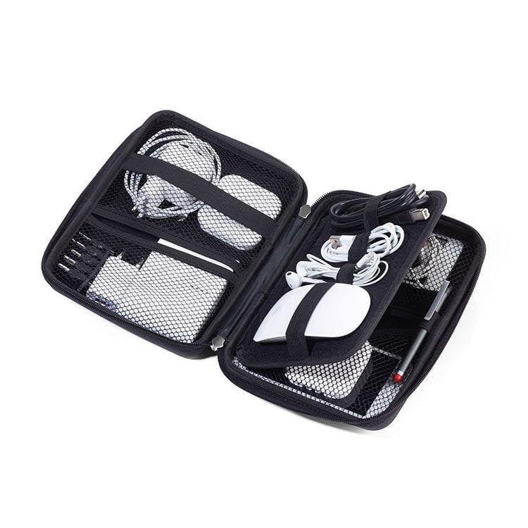 TROIKA Organiser: Hard Travel Case for Electronics, Cosmetics, Meds: Black