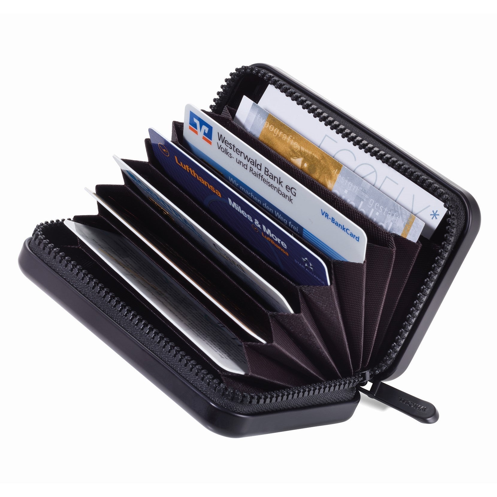 TROIKA Credit Card Case: Hard-Shell RFID Fraud Blocking CARD CASE Black