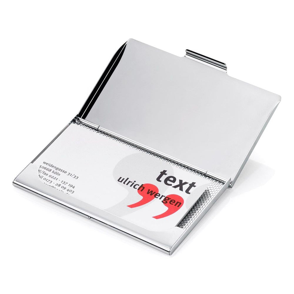 Troika Business Card Case with Personalisable Blank Cover - Silver