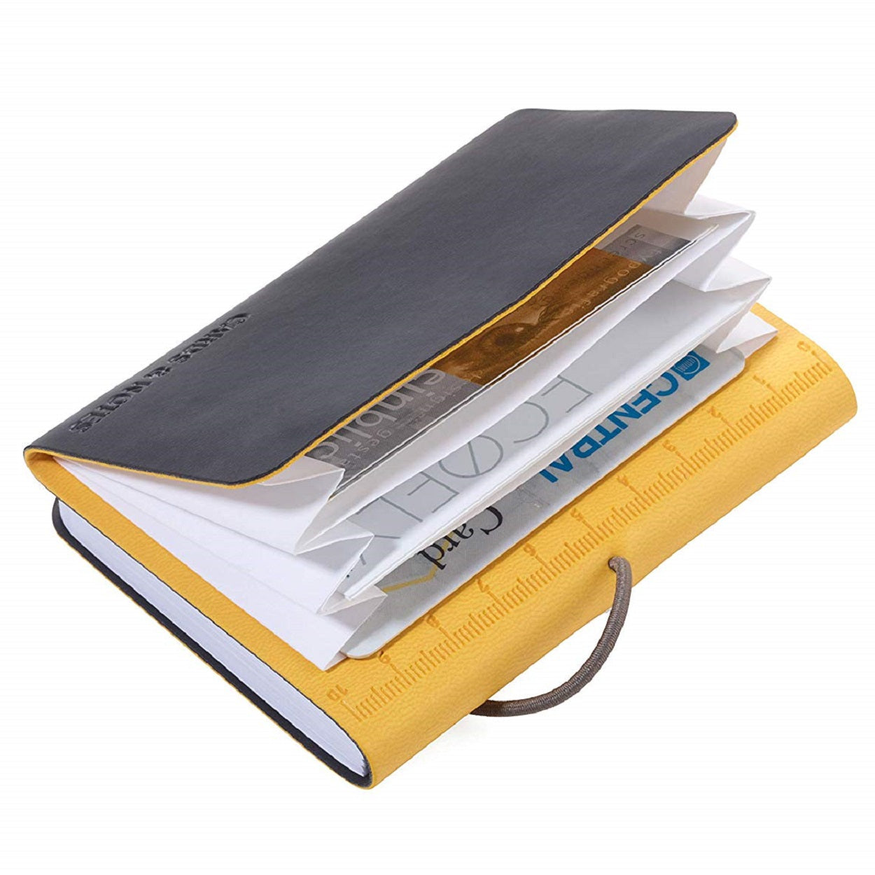 TROIKA Card Case Wallet and Notepad DIN A7 Yellow/Black