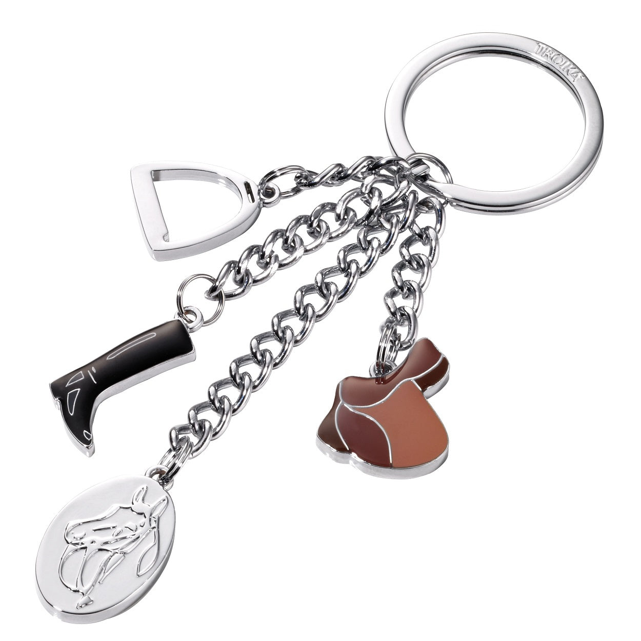 TROIKA Keyring with Charms LUCKY HORSE PFERDEGLUCK