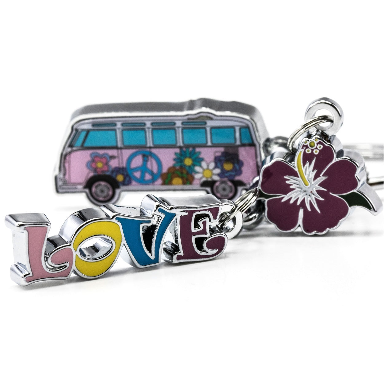 TROIKA Keyring with 3 Charms VW CALIFORNIA T1 COMBI