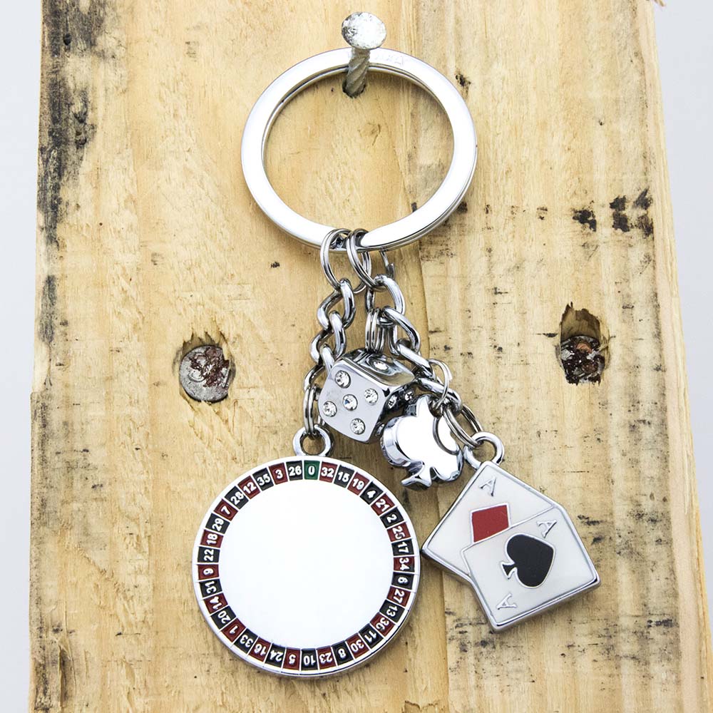TROIKA Keyring with 4 Charms VEGAS GRAND CASINO