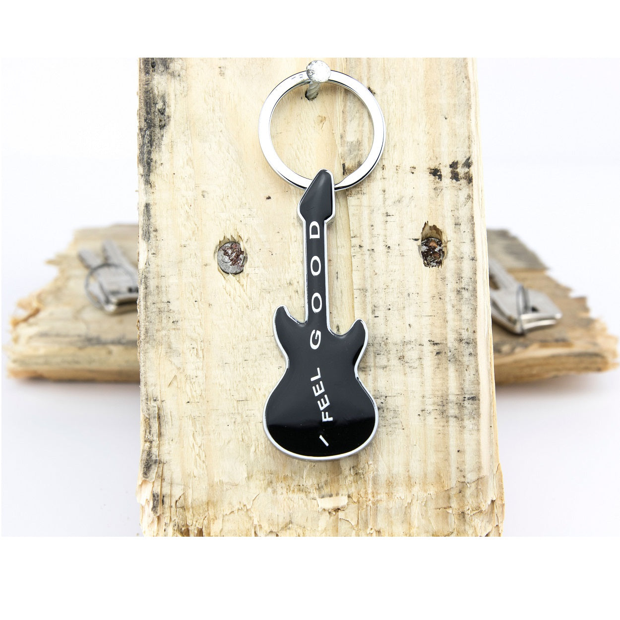 TROIKA Keyring Guitar Charm I FEEL GOOD